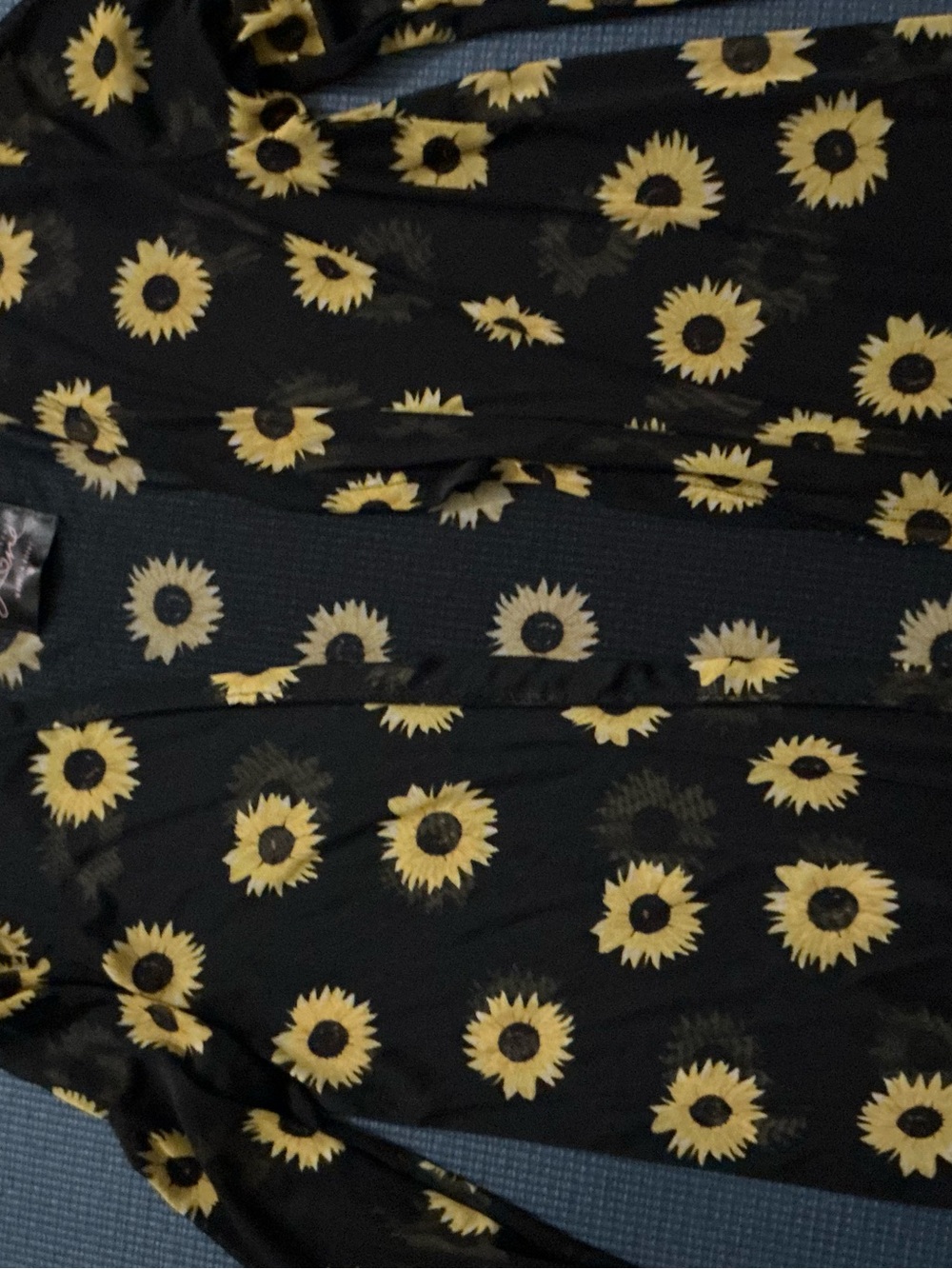 Motherhood Maternity Black Leggings with Yellow Sunflower Print